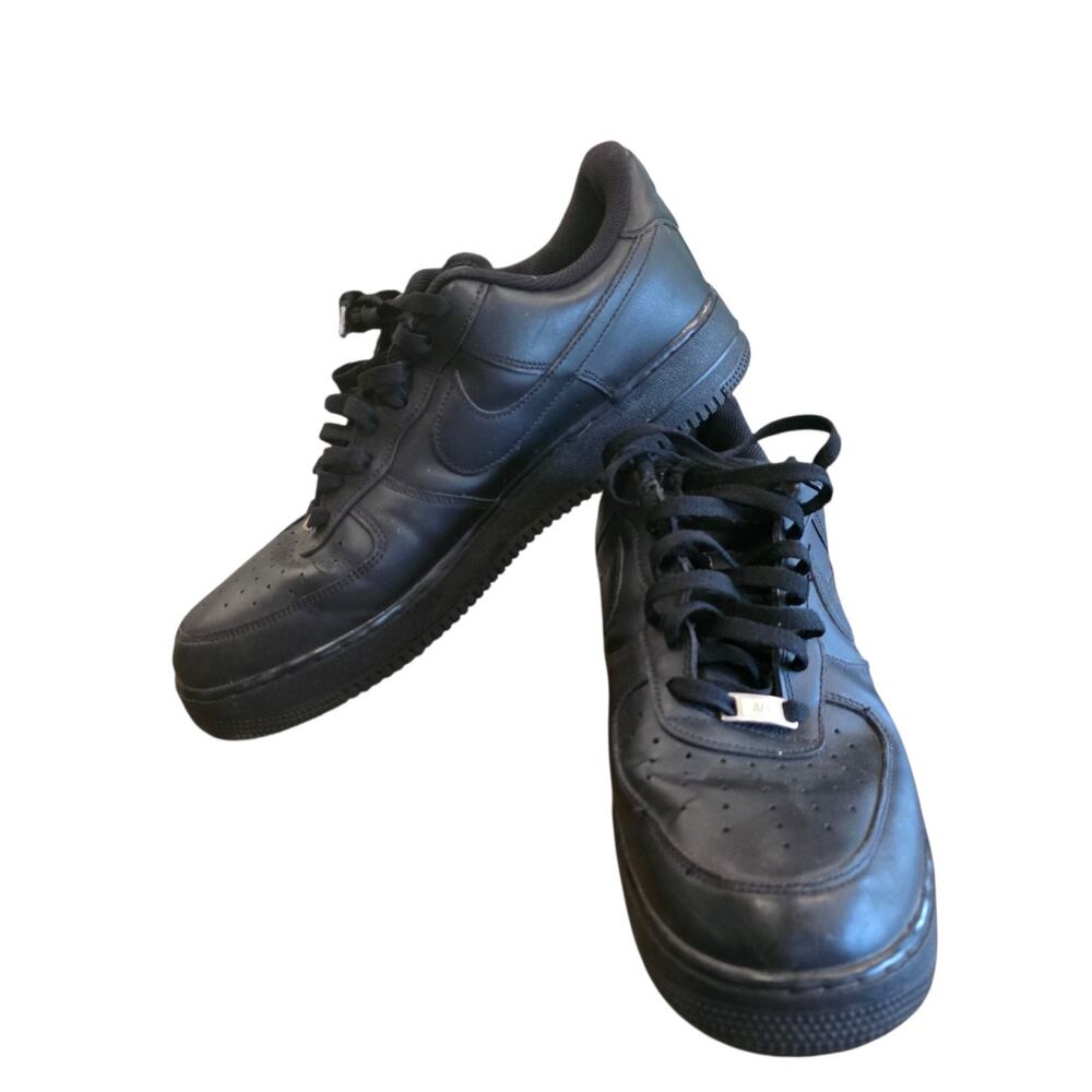 Nike Air Force 1 Low Triple Black Shoes Men's Size 13 Leather 315122-001 AF1